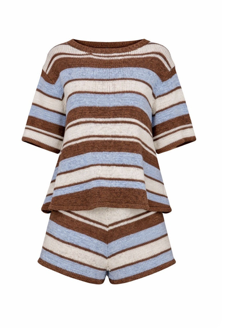 Rhythm Stripe Knit Short Set