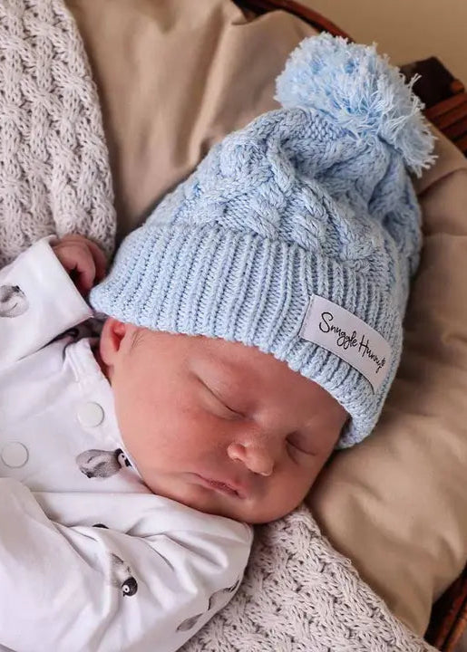 Baby Blue Organic Baby Knit Beanie