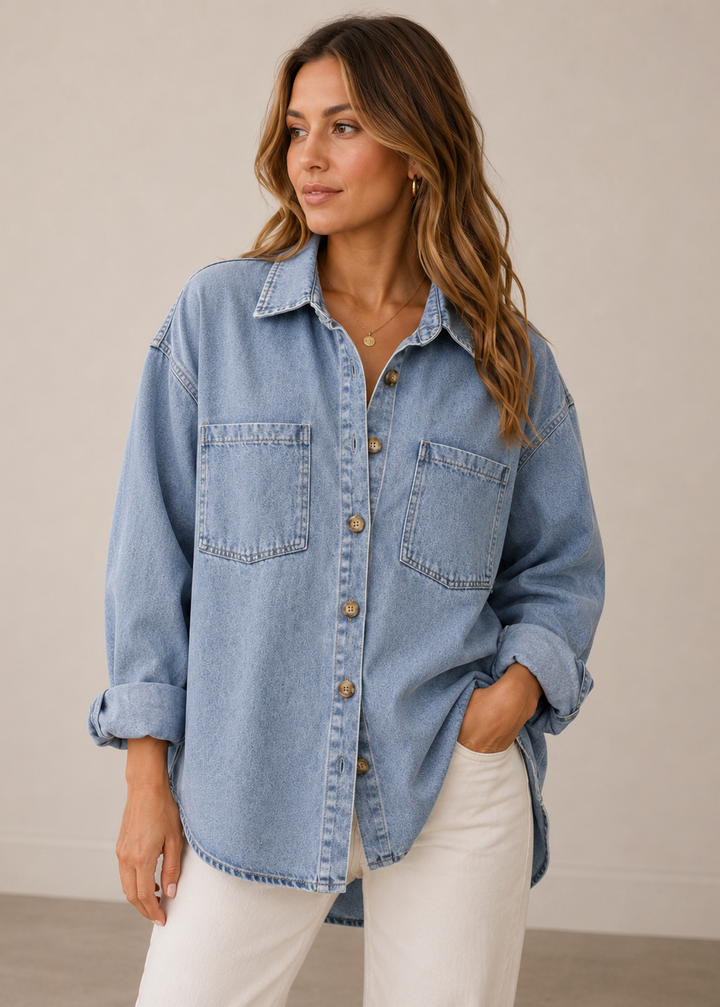 Wild Luck Shacket Light Blue