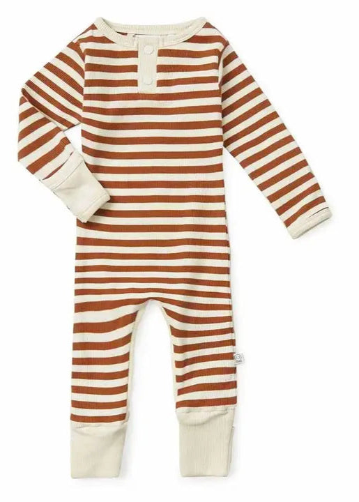 Biscuit Stripe Organic Growsuit