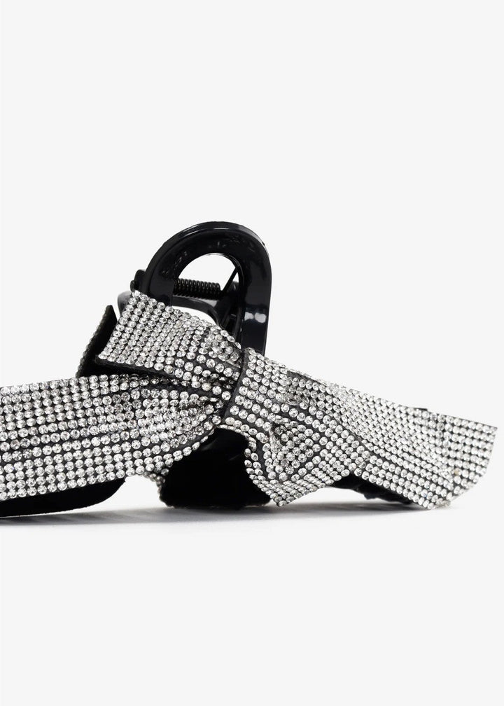 Rhinestone Bow Claw Clip