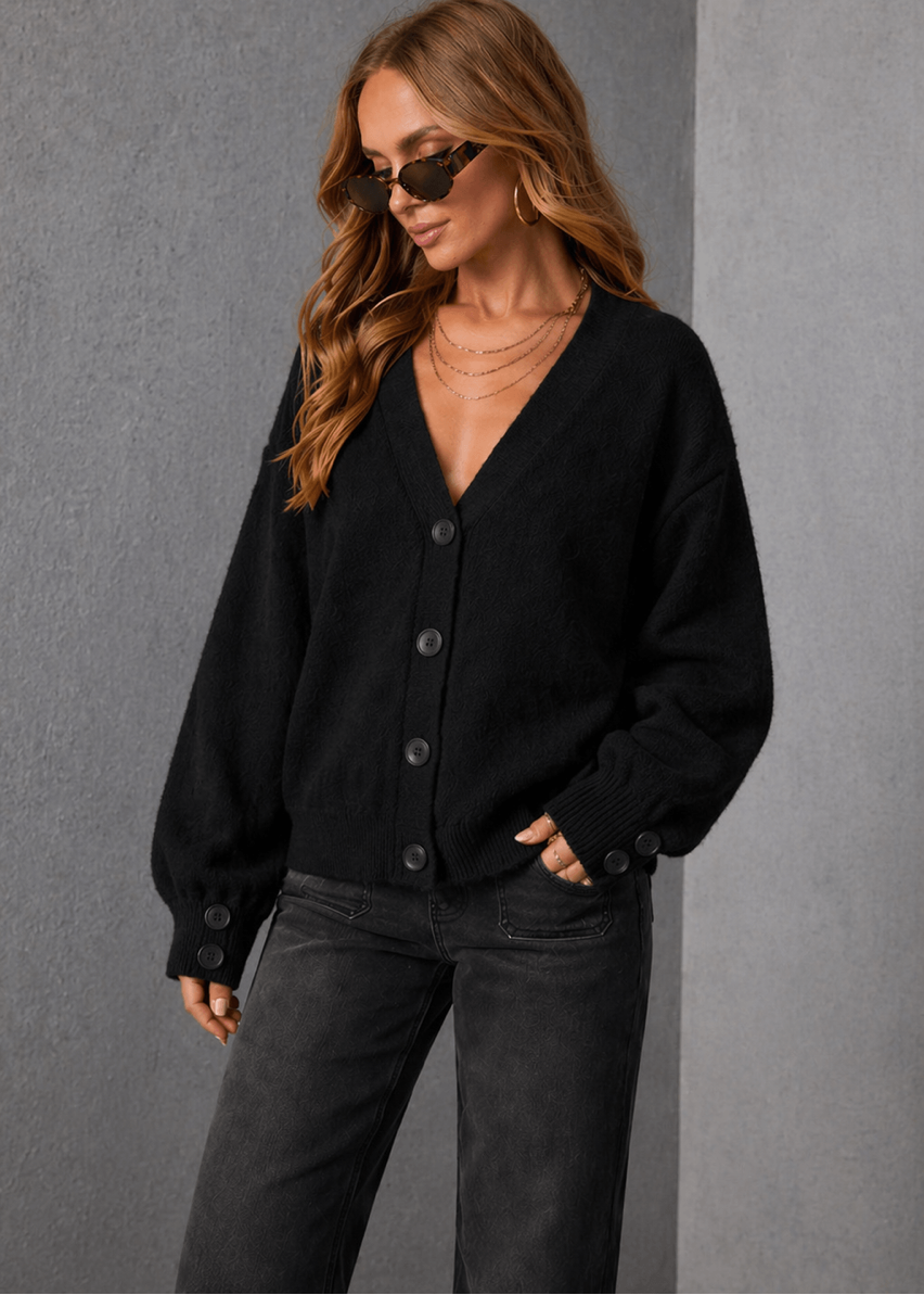 Zoe Button Cuff Detail Cardigan