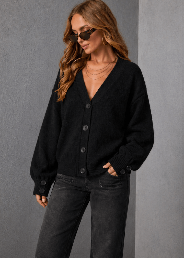 Zoe Button Cuff Detail Cardigan