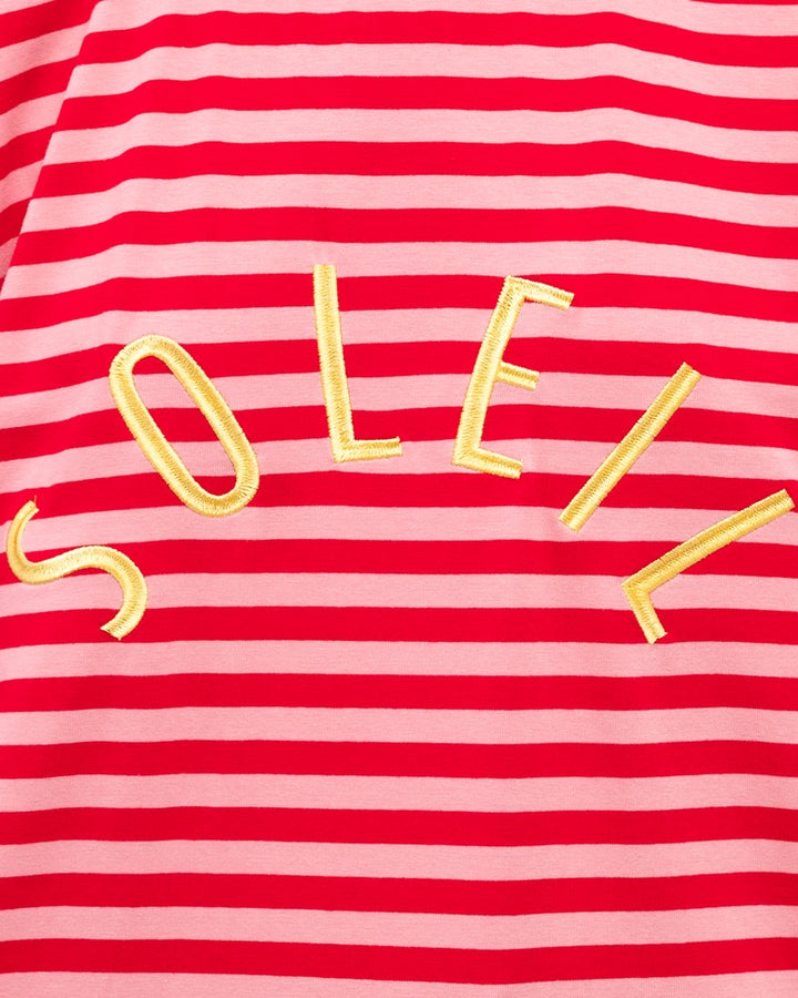 Soleil Embroidered Stripe Tee