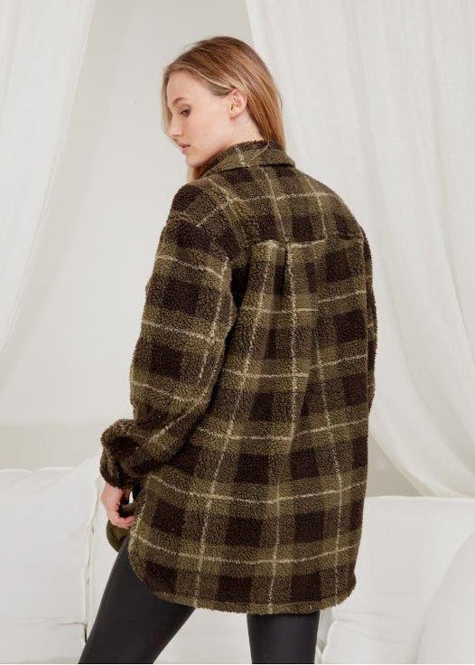 Sherpa  Plaid Shacket