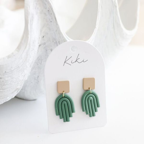 Kiki Sage Arch Earrings