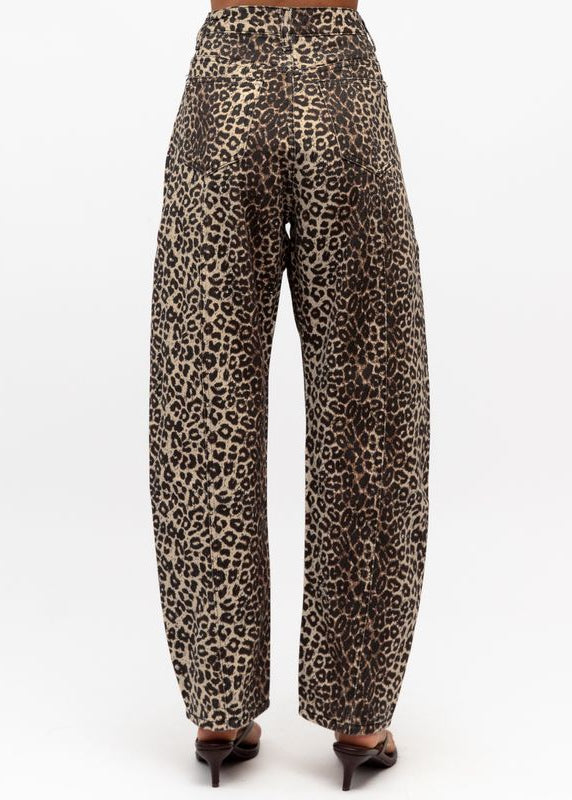 Leopard Barrel Jean