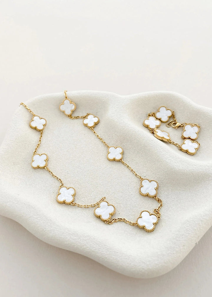 CHARLOTTE 18K Gold Plated Necklace White