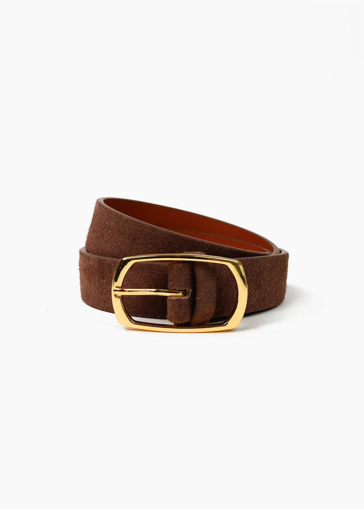Mocha Genuine Suede Everyday Belt