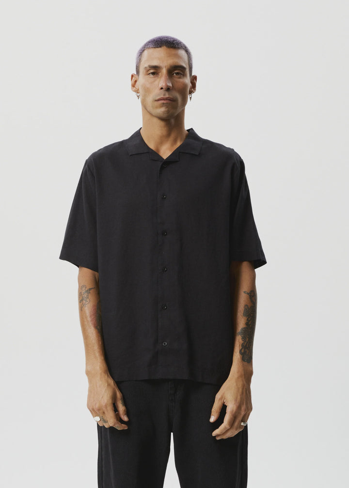 AFENDS Daily Hemp Cuban SS Shirt BLACK