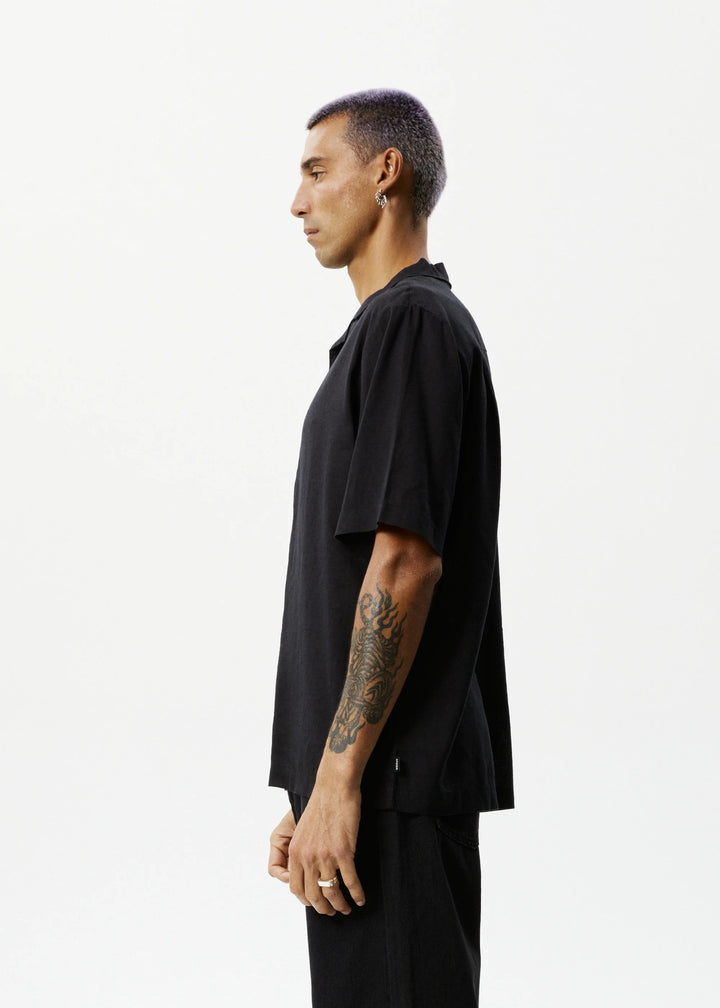 AFENDS Daily Hemp Cuban SS Shirt BLACK
