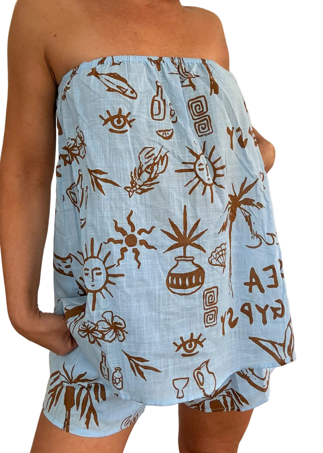 Blue Sea Gypsy Strapless Tube Top