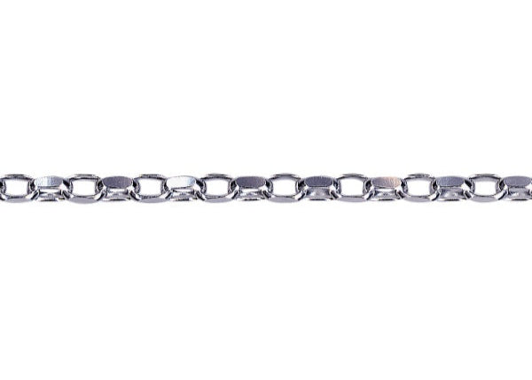 S/S Oval Belcher Diamond Cut Anklet