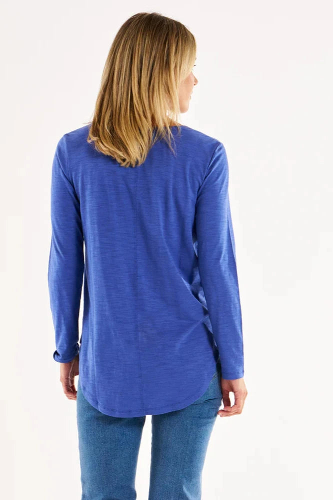 Megan Long Sleeve Top Ocean Blue