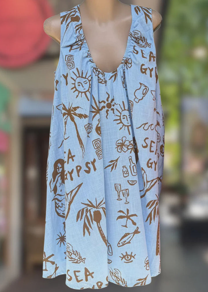 Blue Gypsy Mini Dress