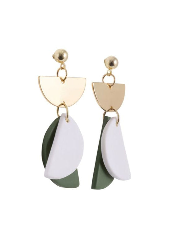 KiKi Green Half Moons Earrings