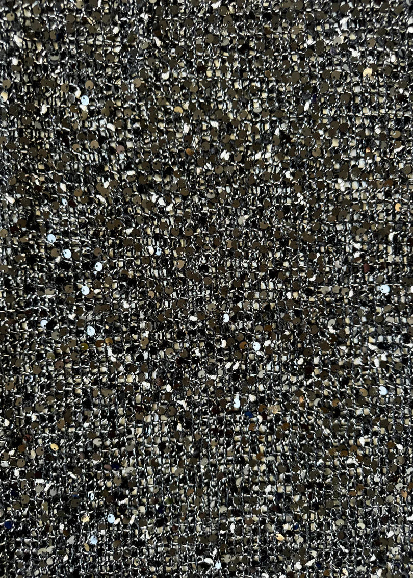 Off the Shoulder Sequins Top 2pce Black