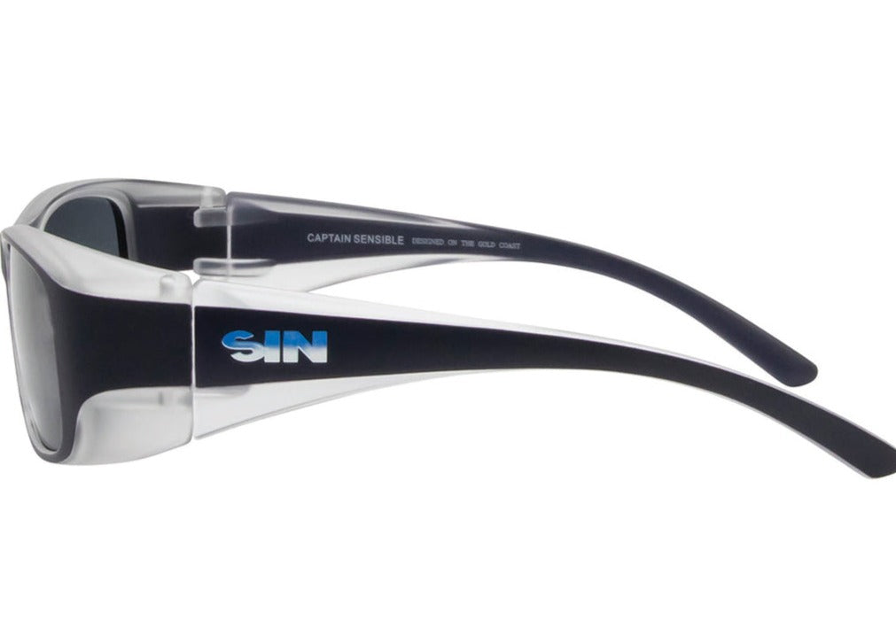 SIN Safe & Sound Safety Glasses Matt Navy Smoke