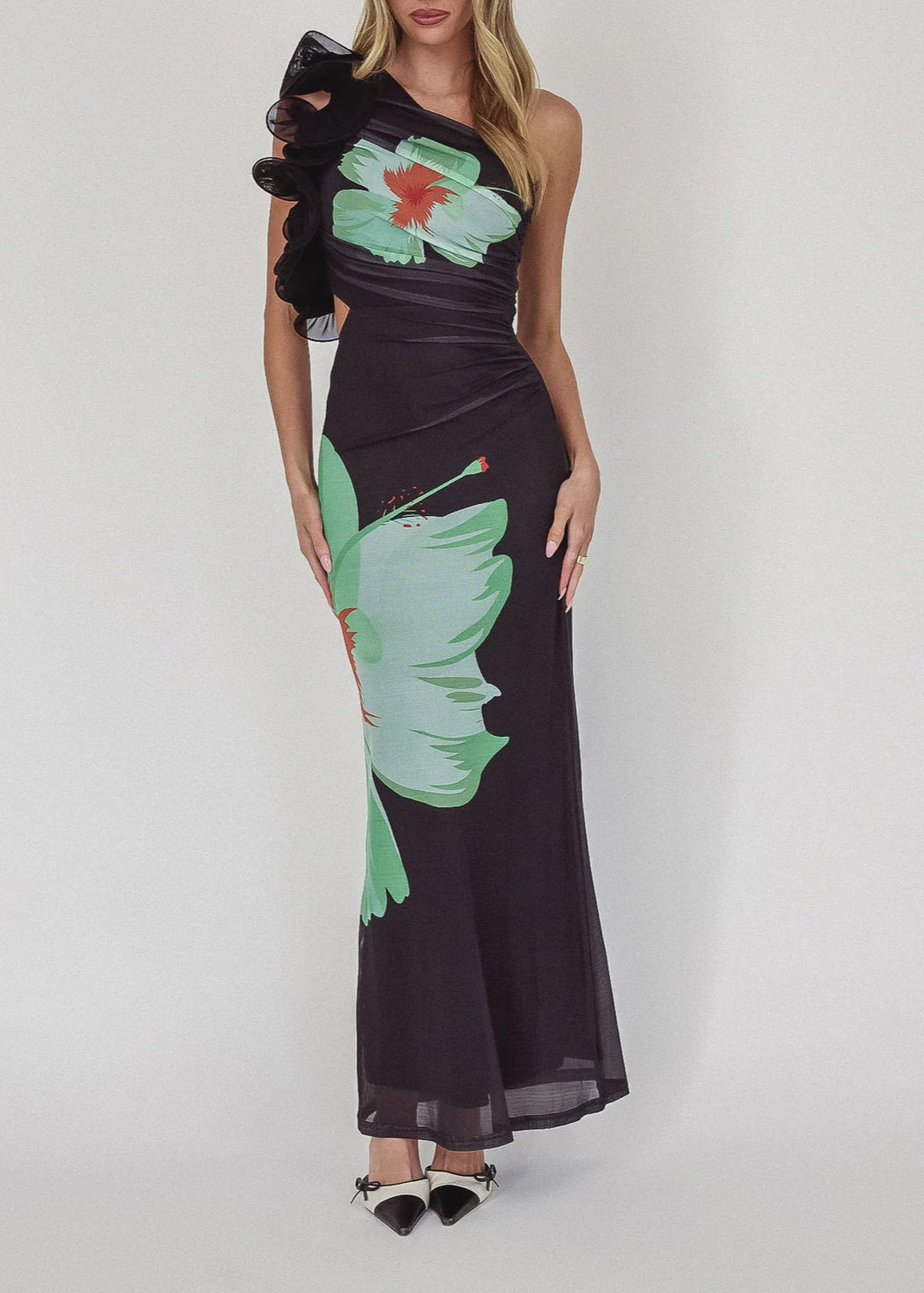Hibiscus Black Dress