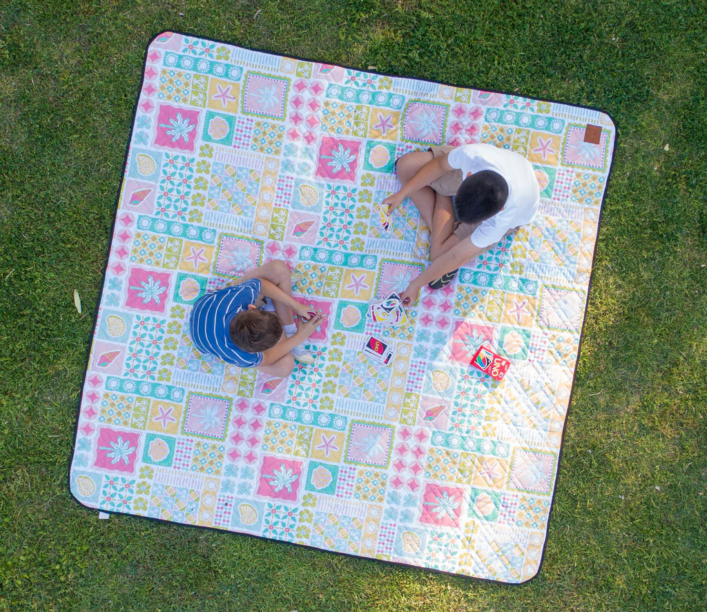Saltwater Paradise Postcard Picnic Rug