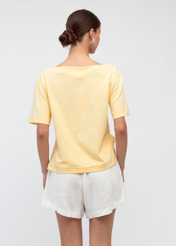 Jenna Boat Neck Tee Butter
