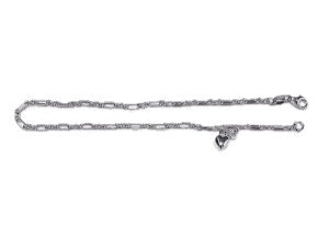 S/S Figaro Belcher Anklet With Heart