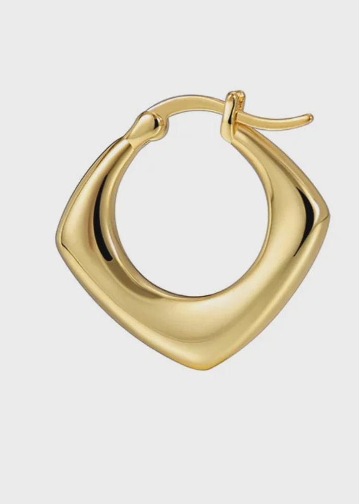 Boho & Mala 18k Gold Plated Square Hoop Earrings