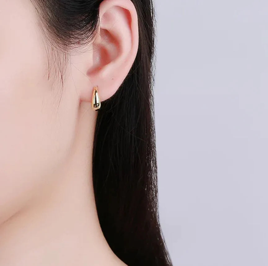 Boho & Mala 18k Gold Plated Thick Hoop Earrings