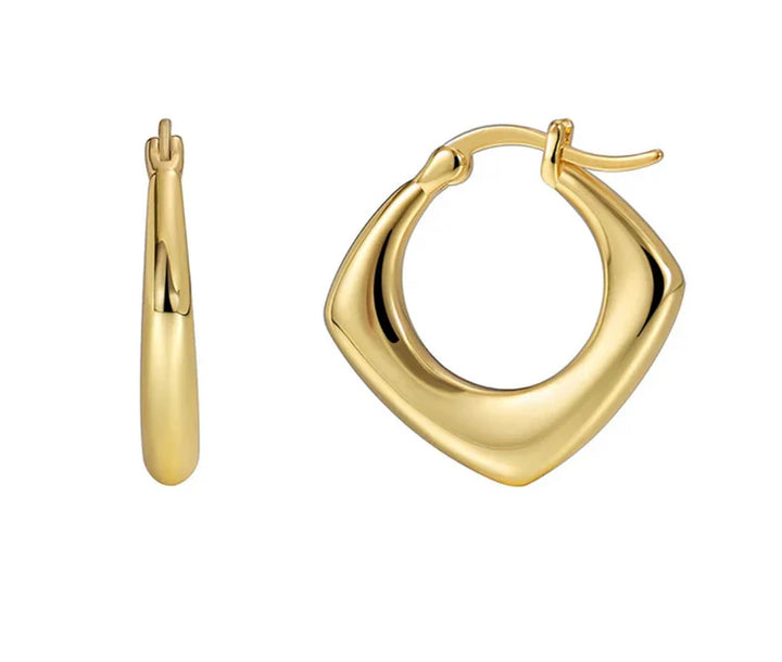 Boho & Mala 18k Gold Plated Square Hoop Earrings