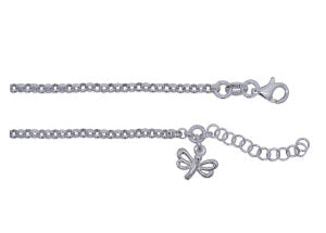 S/S Belcher Anklet With Butterfly