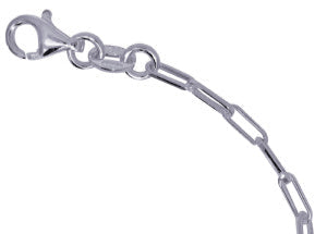 S/S Italian Open Rectangular Link ‘Paperclip’ Bracelet
