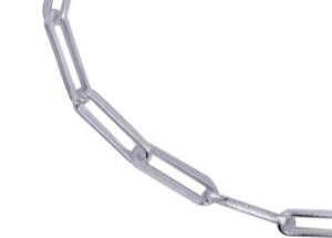 S/S Italian Open Rectangular Link ‘Paperclip’ Bracelet lge