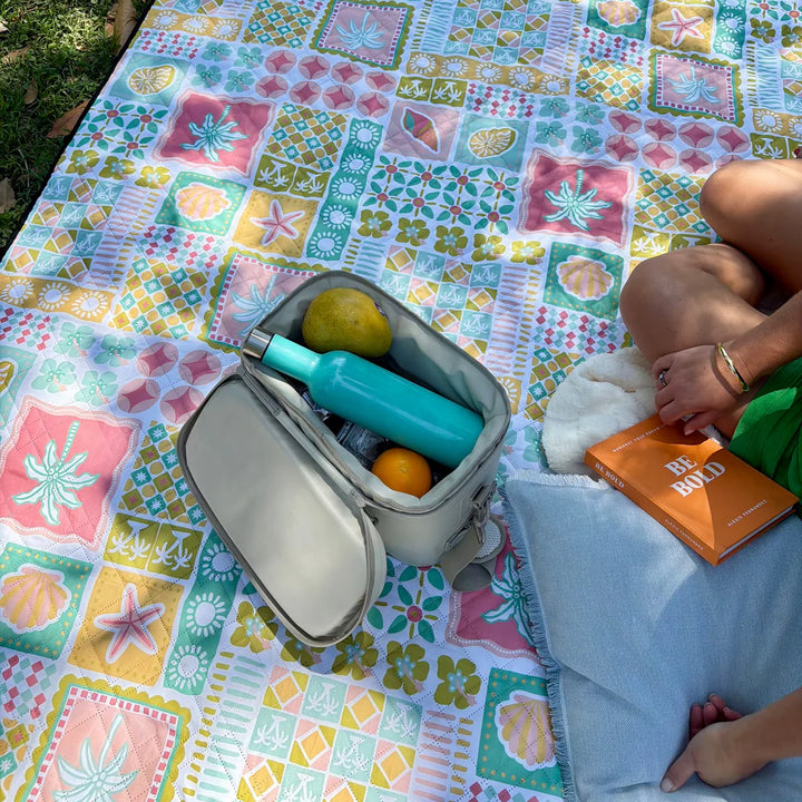 Saltwater Paradise Postcard Picnic Rug
