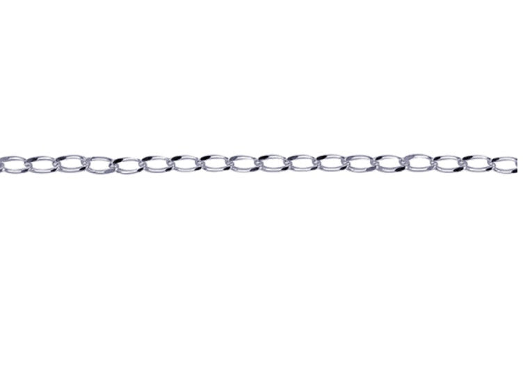 SS Diamond Cut Long Curb Chain 55cm