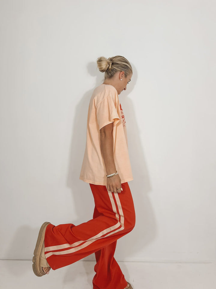 Racer Pant Red/Beige