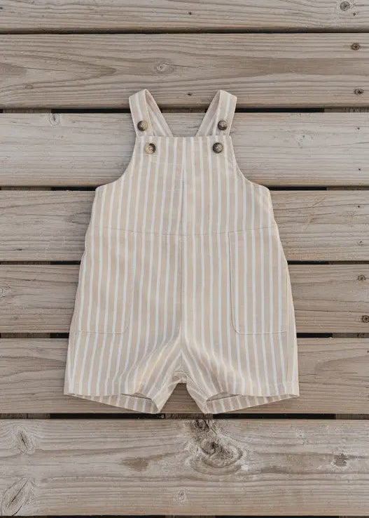 Natural Stripe Overalls