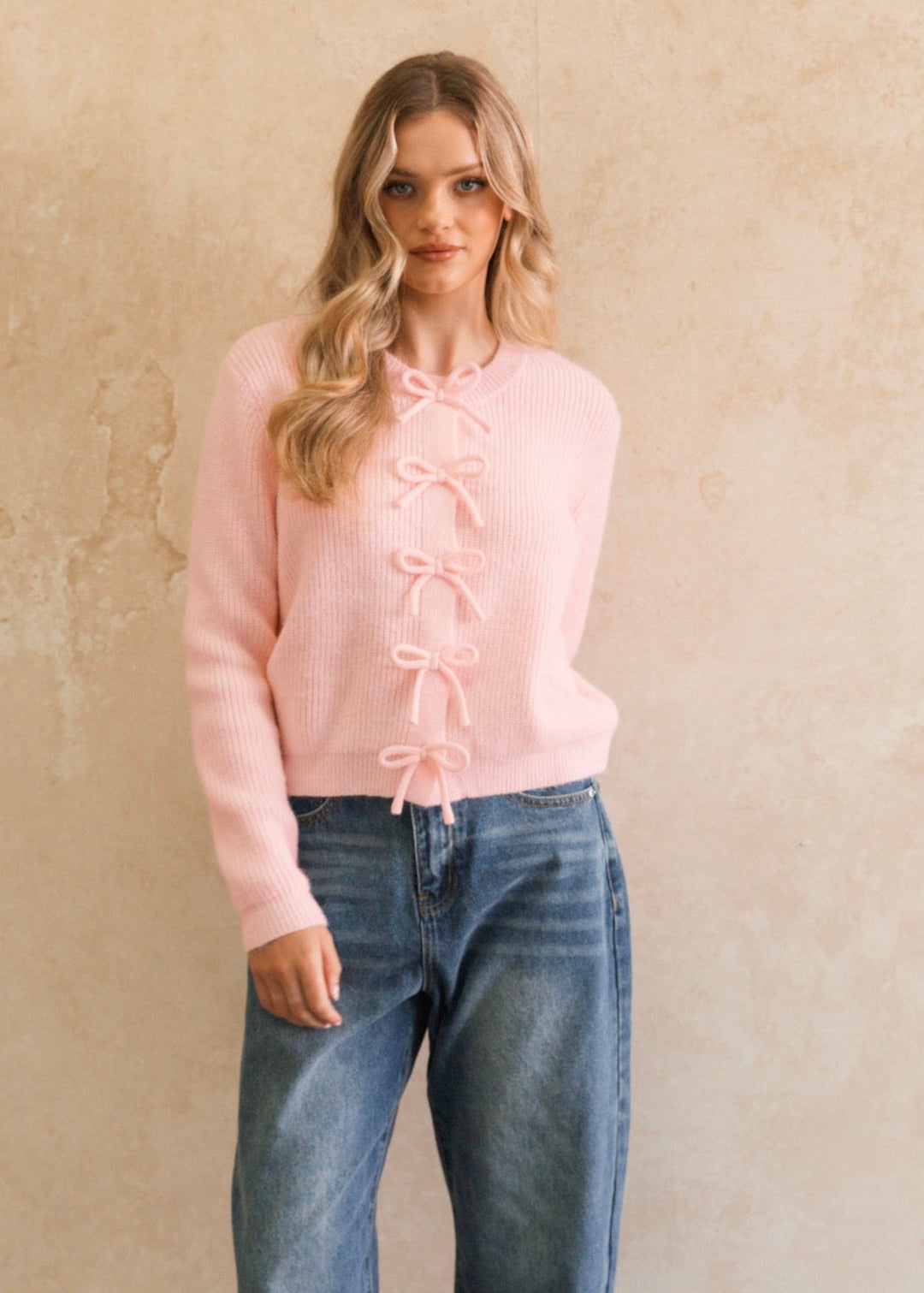 Bow Ditta Cardigan Pink