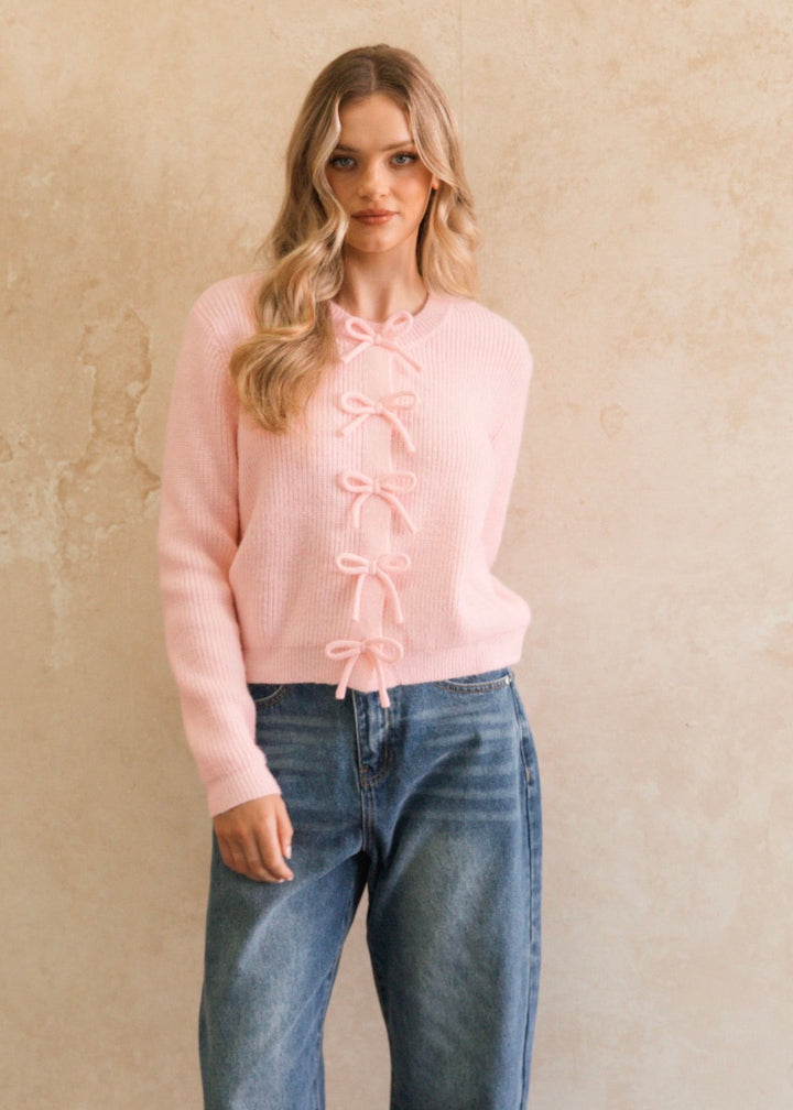 Bow Ditta Cardigan Pink