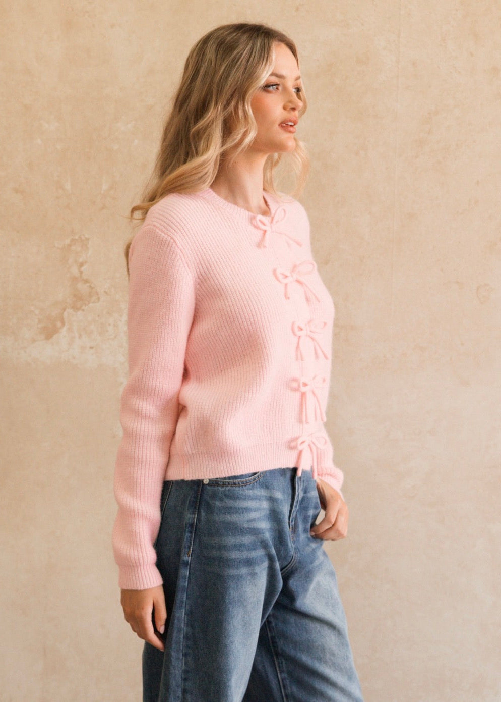 Bow Ditta Cardigan Pink