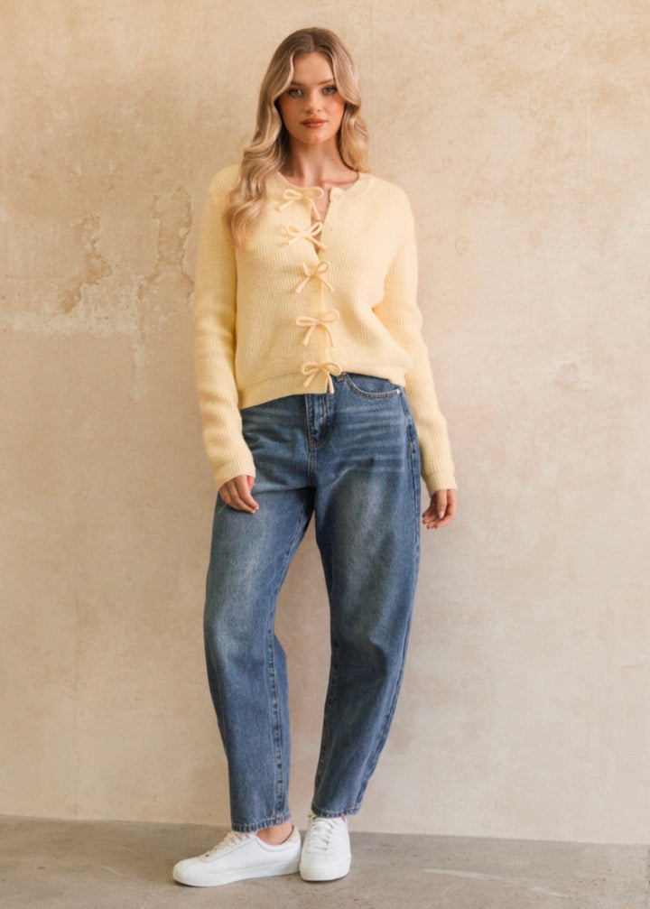 Bow Ditta Cardigan Butter