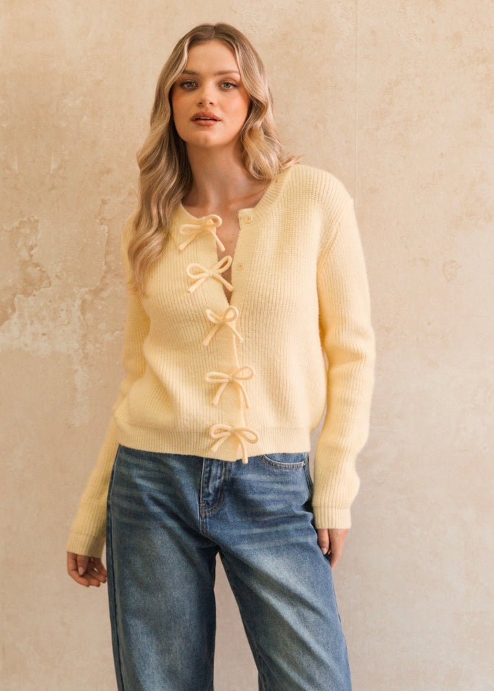 Bow Ditta Cardigan Butter