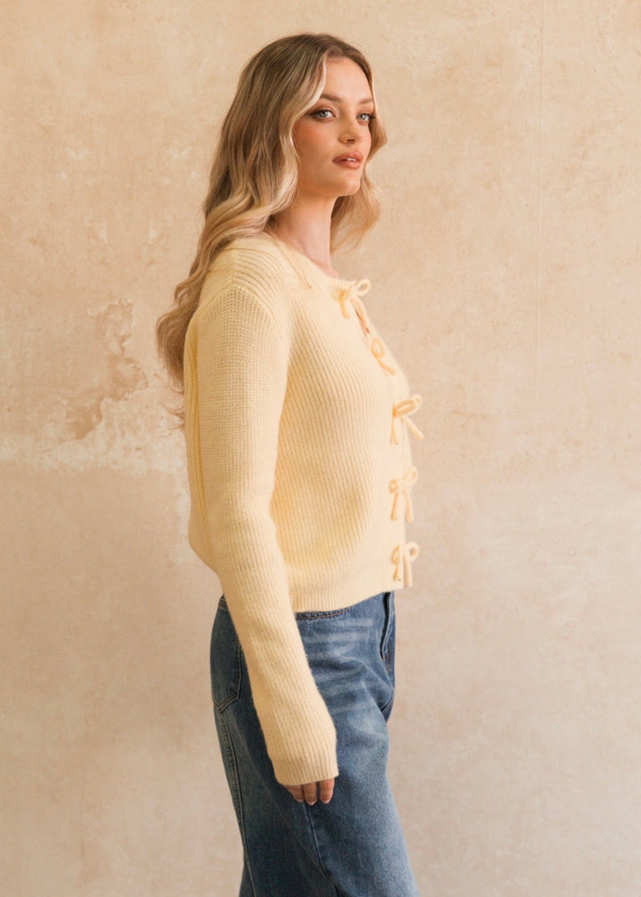 Bow Ditta Cardigan Butter