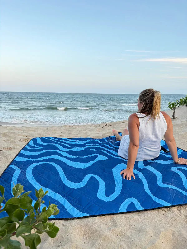 Saltwater Ocean Ripple Picnic Rug