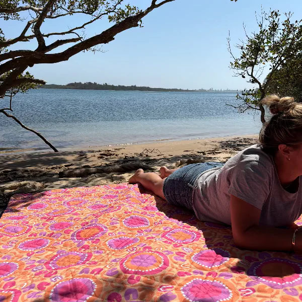 Saltwater Summer Rock Pools Picnic Rug