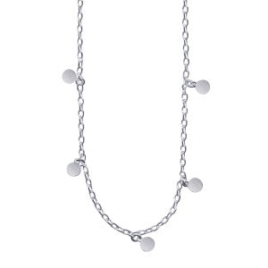 S/S Italian Diamond Cut Cable Necklet With Small Round Discs