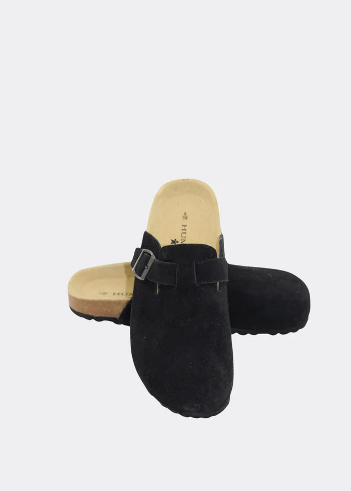 Lara Slide  - Black Suede