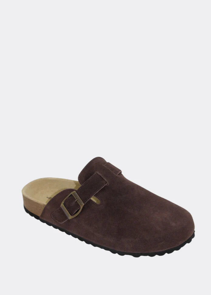 Lara Slide - Chocolate Suede