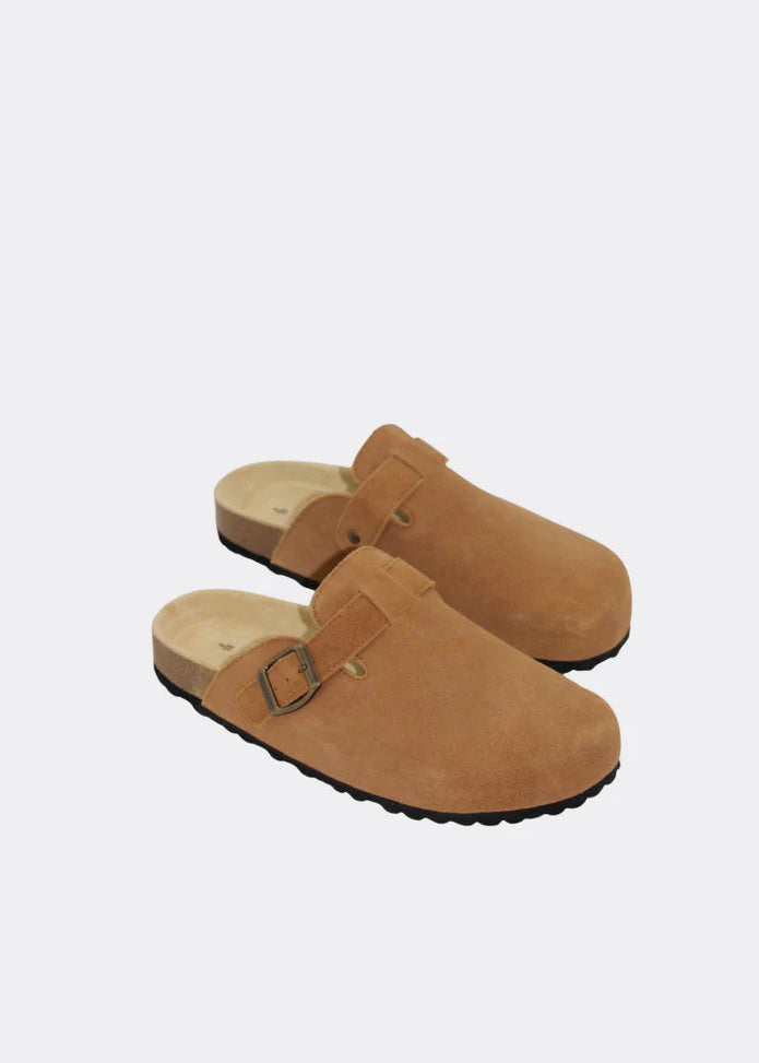 Lara Slide - Tan Suede