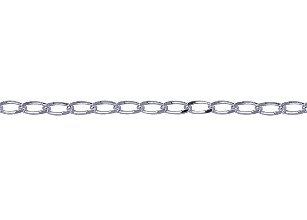 S/S Long Link Curb Diamond Cut Chain 50cm