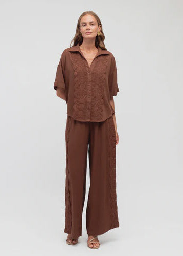 Simone Lace Trim Pants